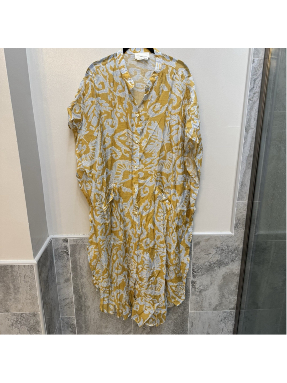 Anthropologie Printed Sheer Kaftan Dress Boho Beach Swim Coverup One Size